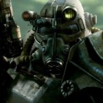 Een close-up van normale power armor in Fallout 3.