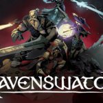 De banner van Ravenswatch, met Beowulf, Scarlet, Pied Piper en Snow Queen in beeld