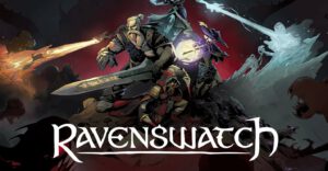 De banner van Ravenswatch, met Beowulf, Scarlet, Pied Piper en Snow Queen in beeld