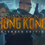 De banner van Shadowrun Hong Kong. Gibbet en Duncan, of 'Gun Show' staan centraal afgebeeld achter de naam van de game.