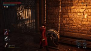 P vindt een binnendoorweg aan de verkeerde kant. Een screenshot uit Lies of P.