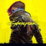 De box art voor Cyberpunk 2077, met een vrouwelijke V achter de gele logo