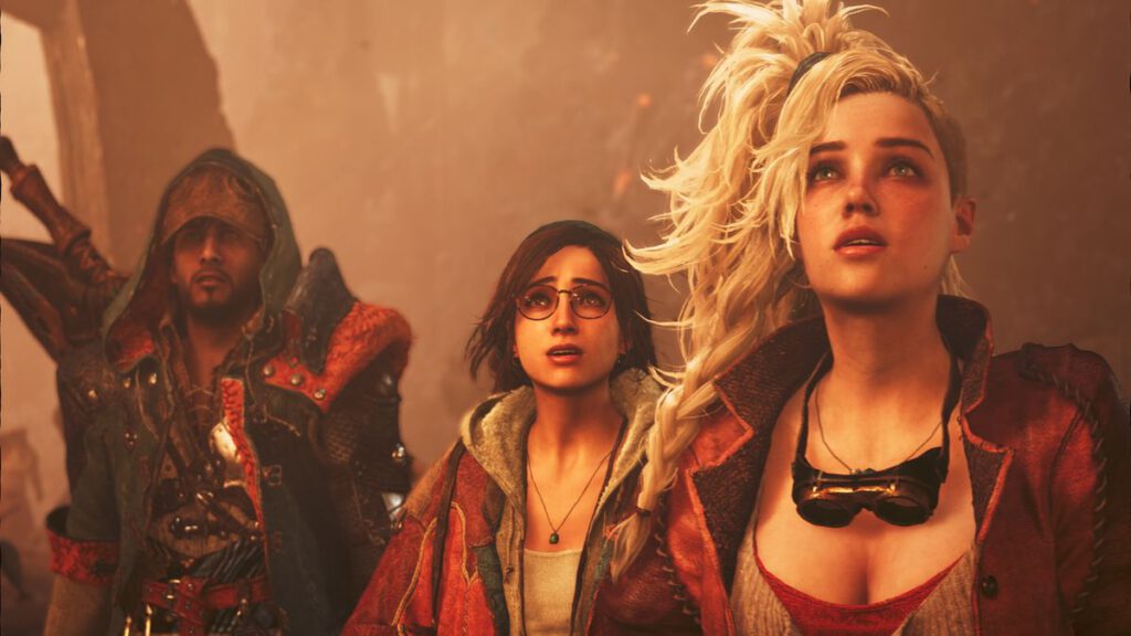 Een screenshot van een vroege cutscene in Monster Hunter Wilds