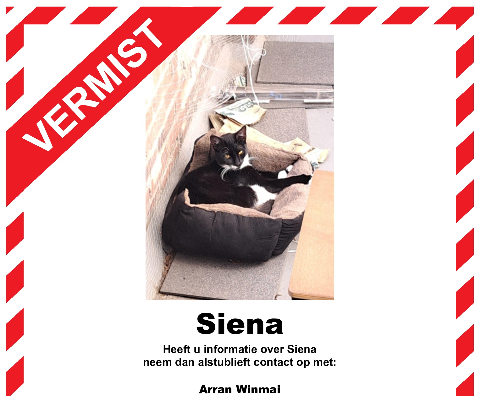 Siena was vijf dagen vermist