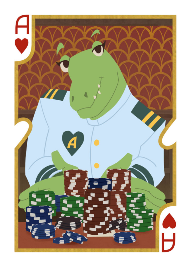 De harten Aas van River Rats is een krokodil