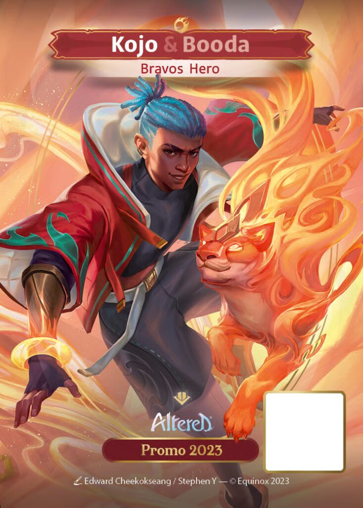 De full art versie van Kojo, een hero in Altered