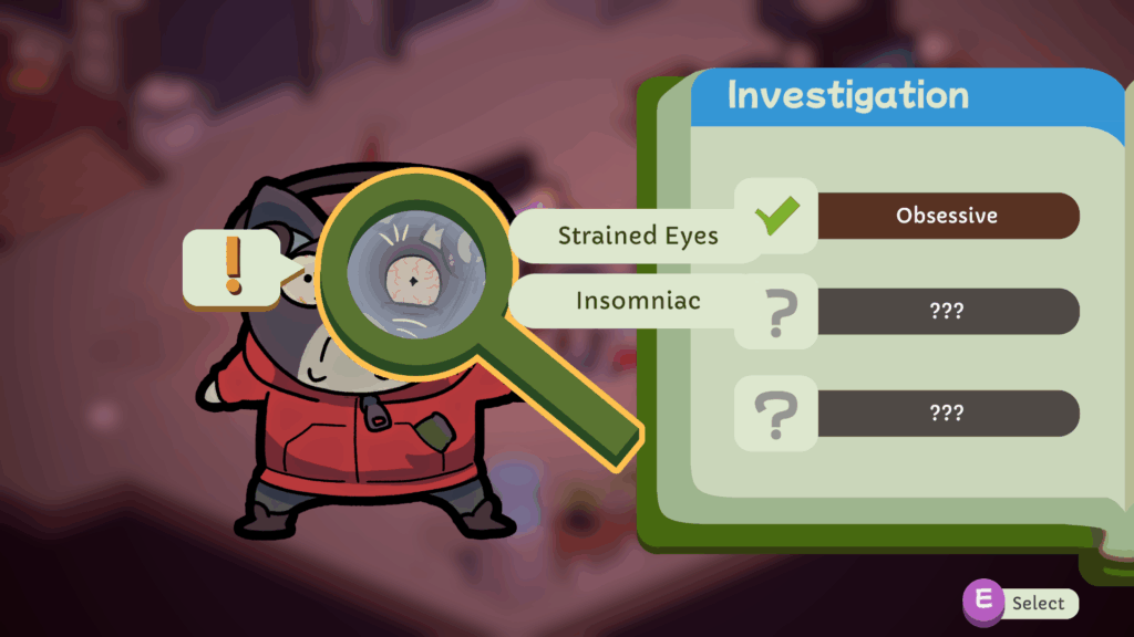 McQuacklin neemt Laura letterlijk onder de loep. Een screenshot uit Duck Detective: The Secret Salami.