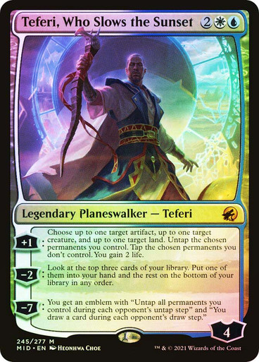 Een Teferi, een Magickaart waarmee Sjonnie helemaal wordt ingemaakt door zijn neef