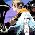 De header van Coffee Talk 2: Hibiscus & Butterfly. Op de voorgrond staat Riona, met achter haar Lucas en terugkerend personage Jorji