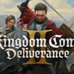 De box art van Kingdom Come: Deliverance 2. Achter de titel staan Henry, Hans, Katherine en Jan klaar voor een gevecht.