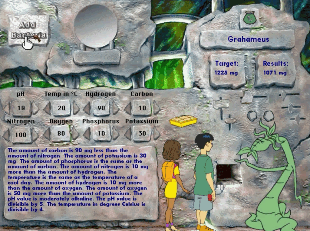 De Junior Detectives moeten een scheikundeprobleem oplossen. Een screenshot uit Junior Detectives Groep 8.