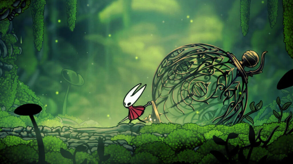 Hornet is net uit haar kooi gebroken en eindelijk vrij. Een screenshot uit Hollow Knight: Silksong.