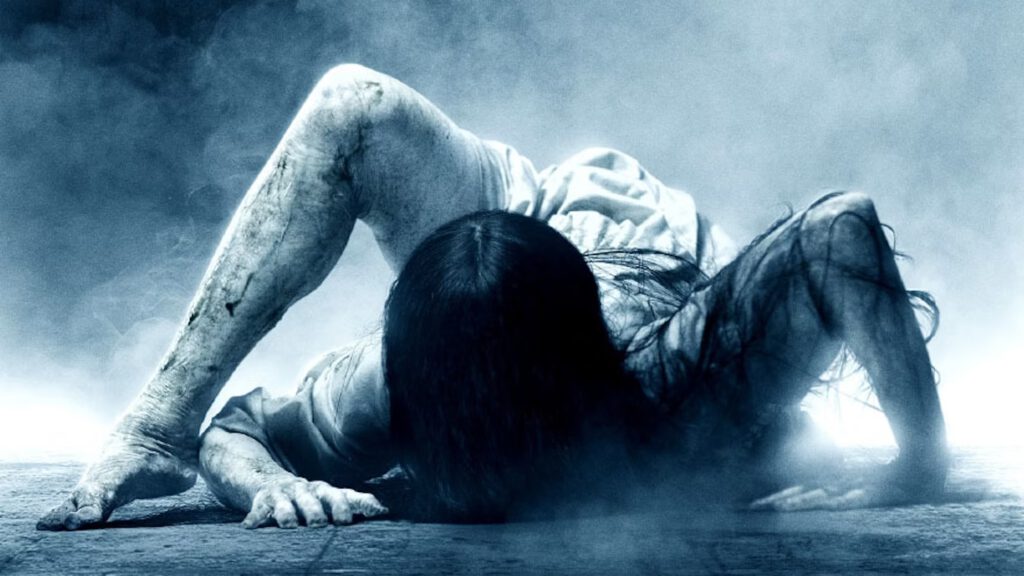 Sadako uit The Ring, hier gebruikt als placeholder voor het griezelmeisje.
