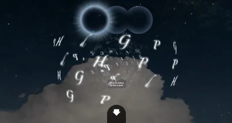 Kies letters om een spreuk te gebruiken! Een screenshot uit Sorcery.