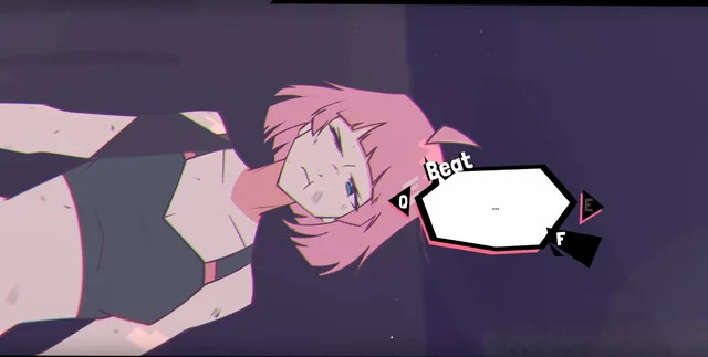 Beat ligt verslagen op de grond. Een screenshot uit UNBEATABLE.