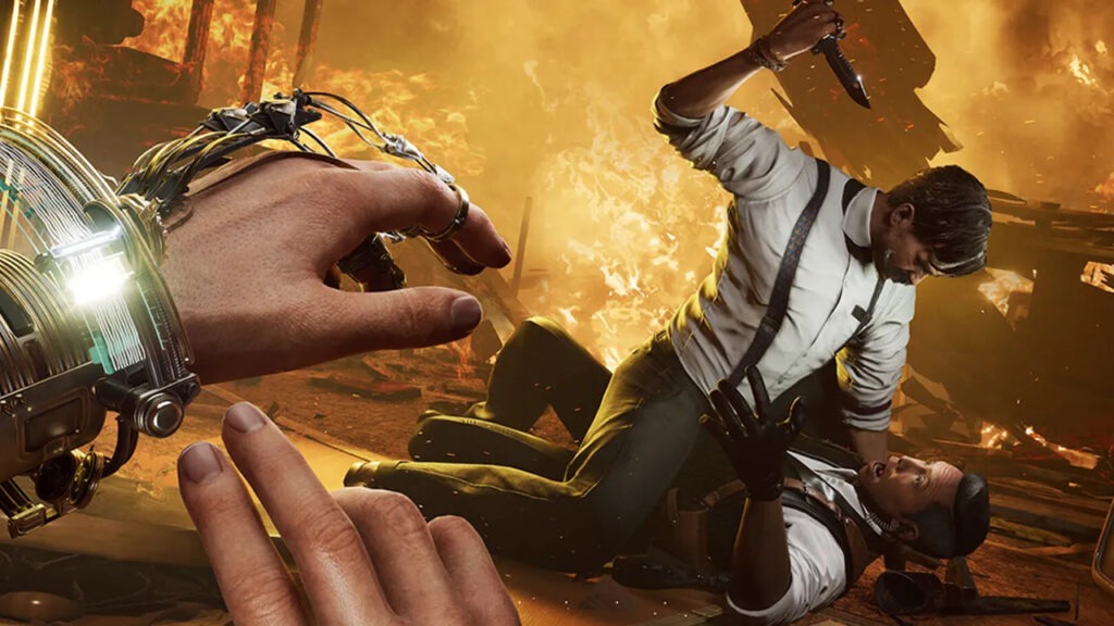 Deze barman is verrassend gewelddadig. Een screenshot uit Nobody Wants to Die.