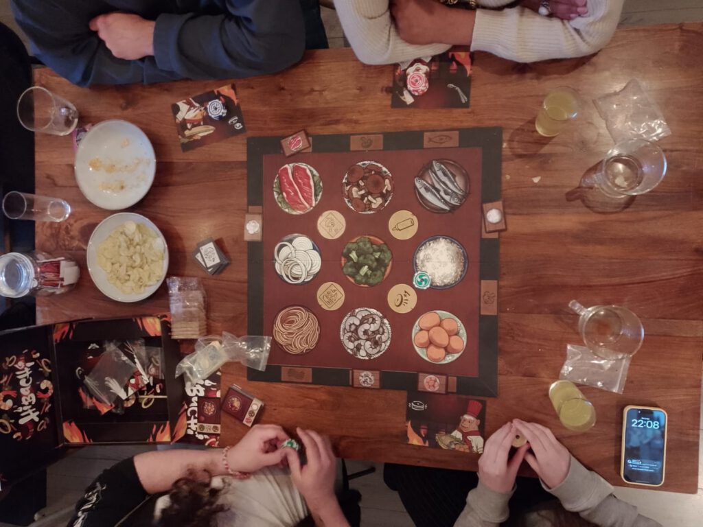 Het Hibachibord van bovenaf.