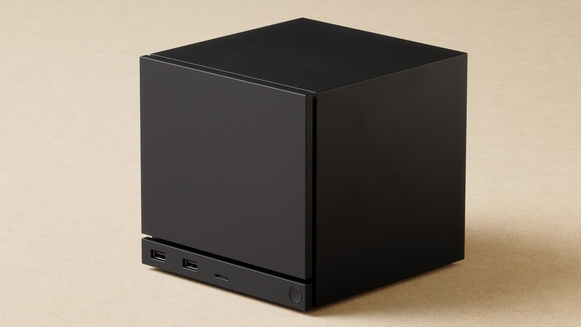 De Steam Machine tegen een neutrale achtergrond.