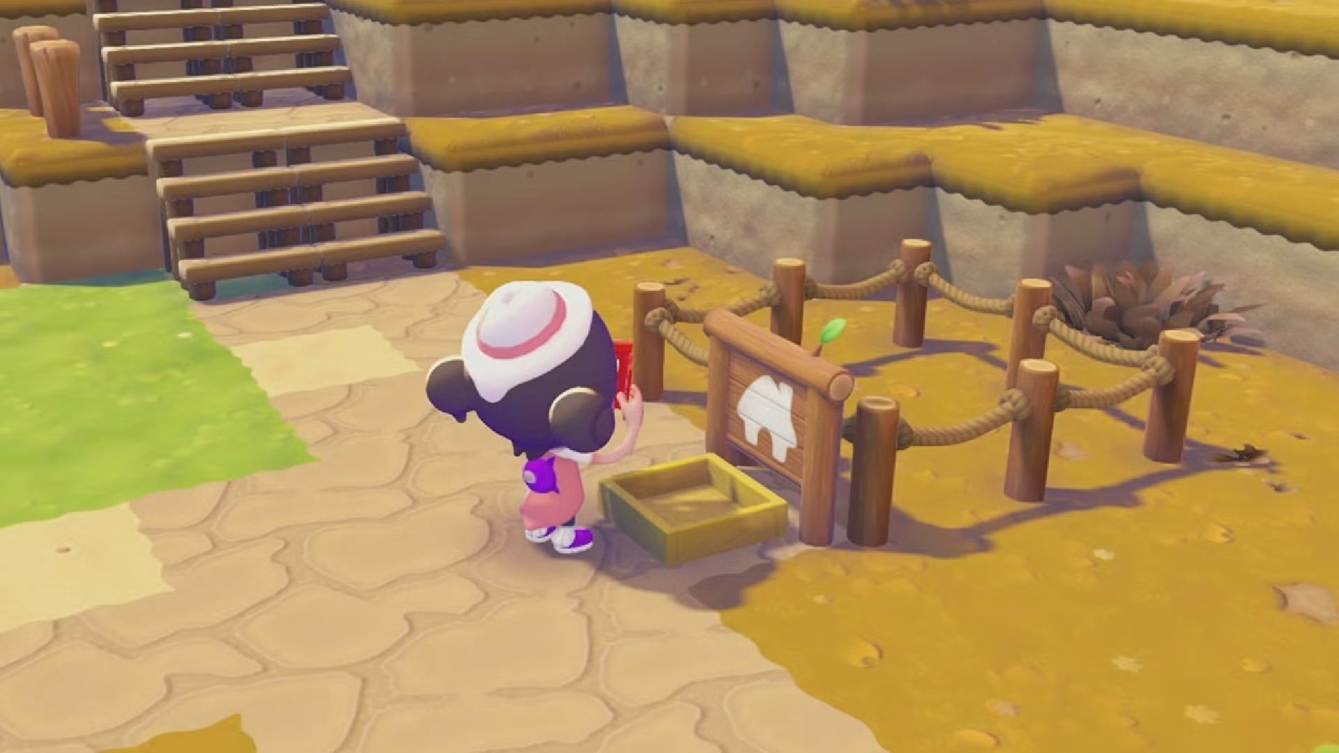 Ditto wil ergens een huis laten bouwen. Een screenshot uit Pokémon: Pokopia.