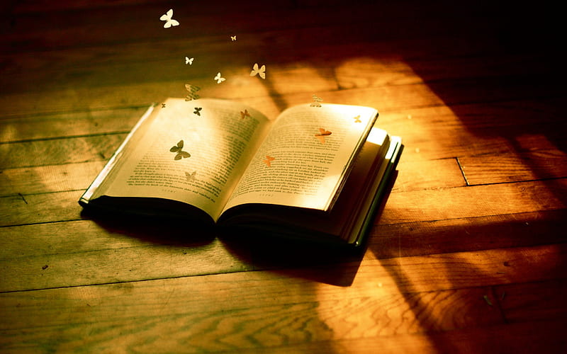 Een opengeslagen sprookjesboek. Het verhaal springt van de pagina.