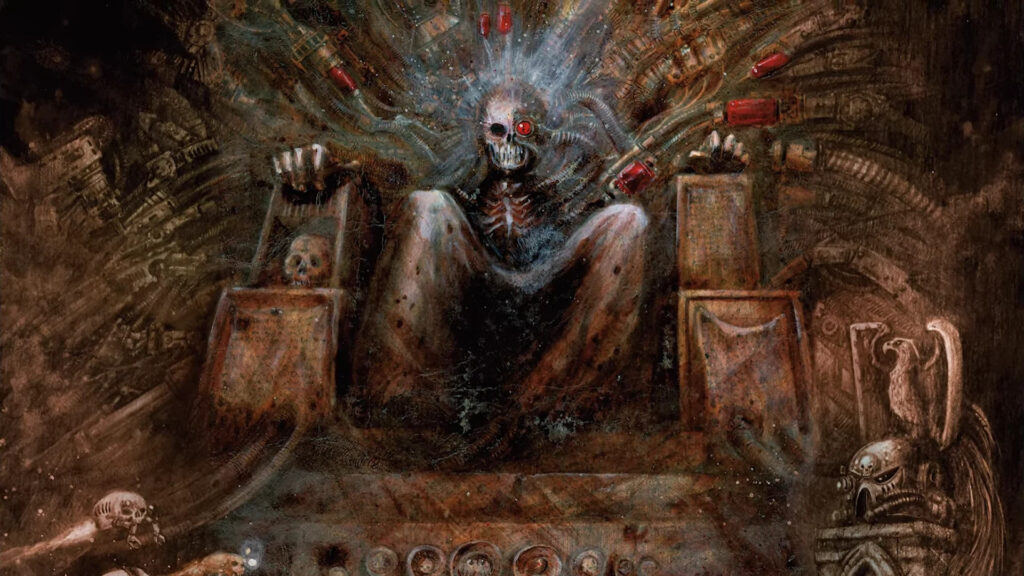 De Godkeizer op de Gouden Troon in Warhammer 40,000.