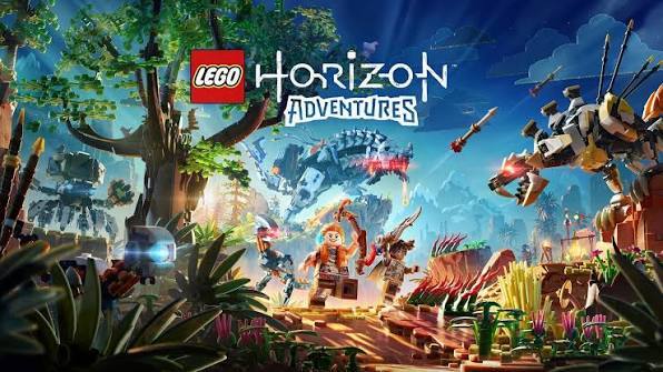 De kleurrijke key art van Lego: Horizon Adventures.