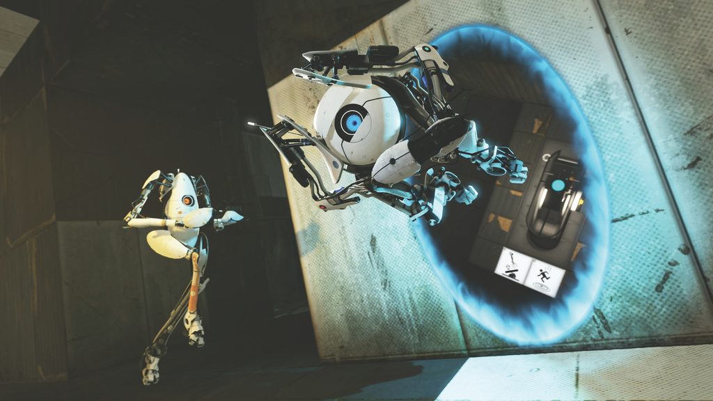 Atlas en Pea Body uit Portal 2.