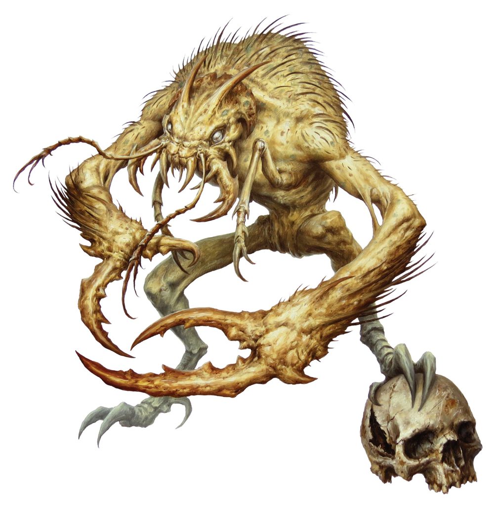 Een afbeelding van een meenlock uit Dungeons & Dragons.